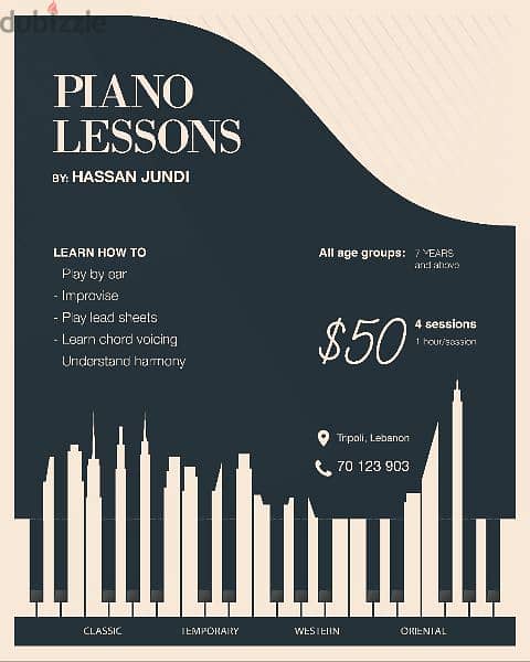 Piano lessons for all styles and ages 0