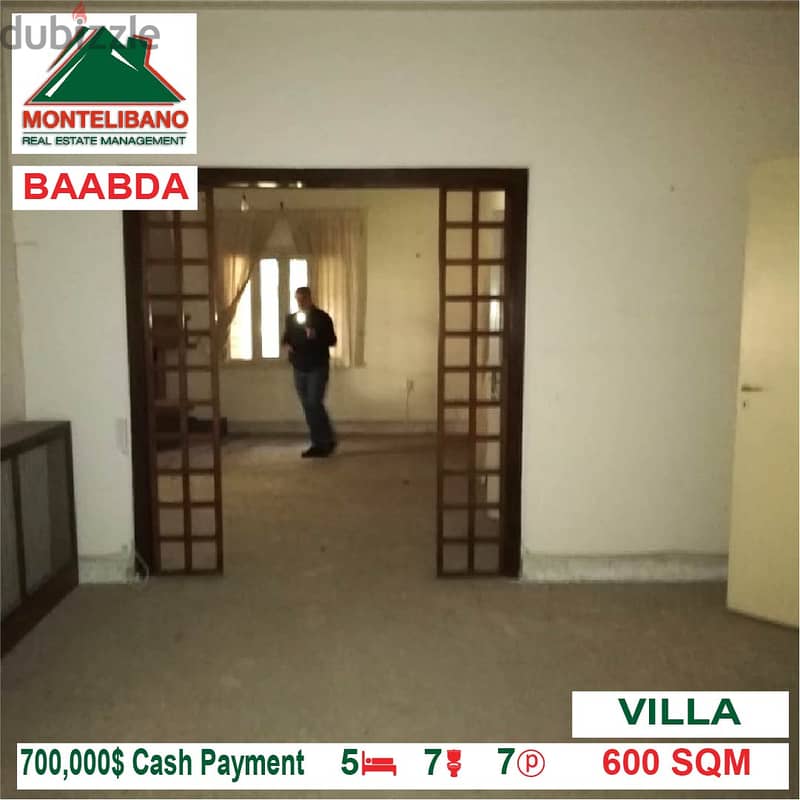 700,000$ Cash Payment!! Villa for sale in Baabda!! 3
