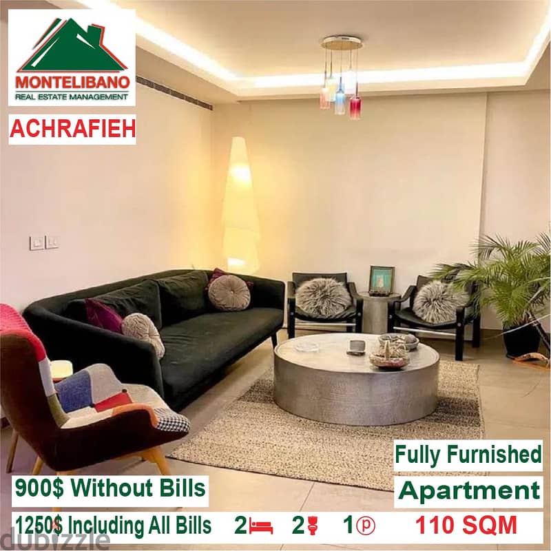 1250$/Cash Month!! Apartment for rent in Achrafieh!! 1