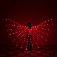 Bellydance Led Light Wings- Red Color- Rave party- Carnival