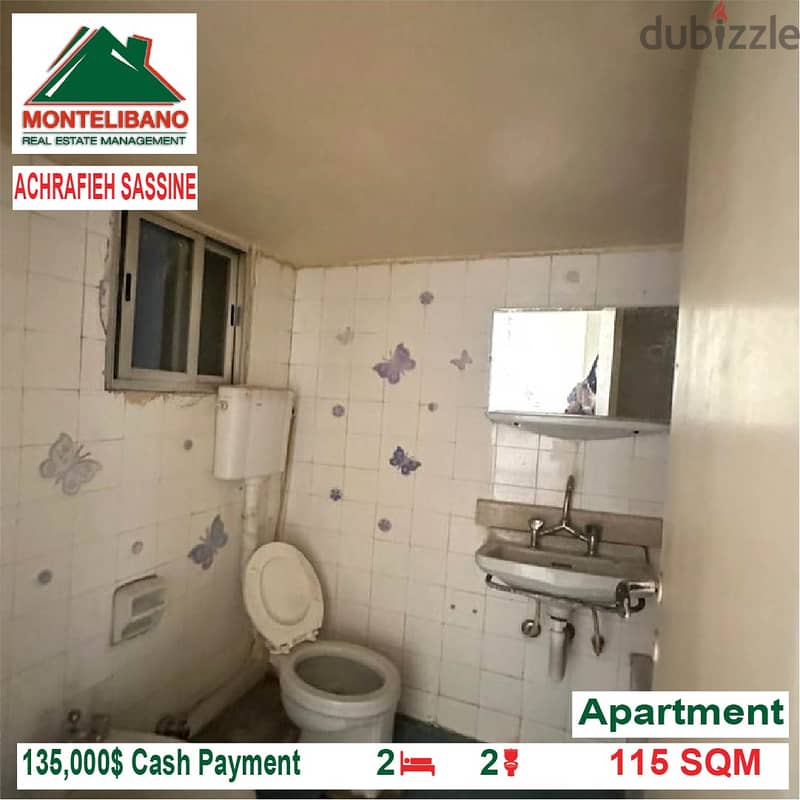 135,000$ Cash Payment!! Apartment for sale in Achrafieh Sassine!! 2
