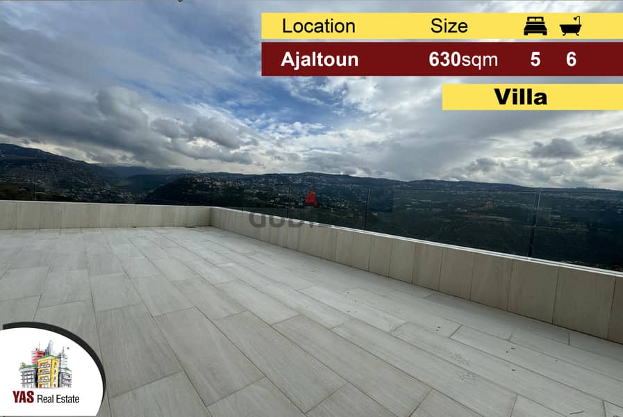 Ajaltoun 630m2 | Villa | 1100m2 Land | Panoramic View | High-End | 0