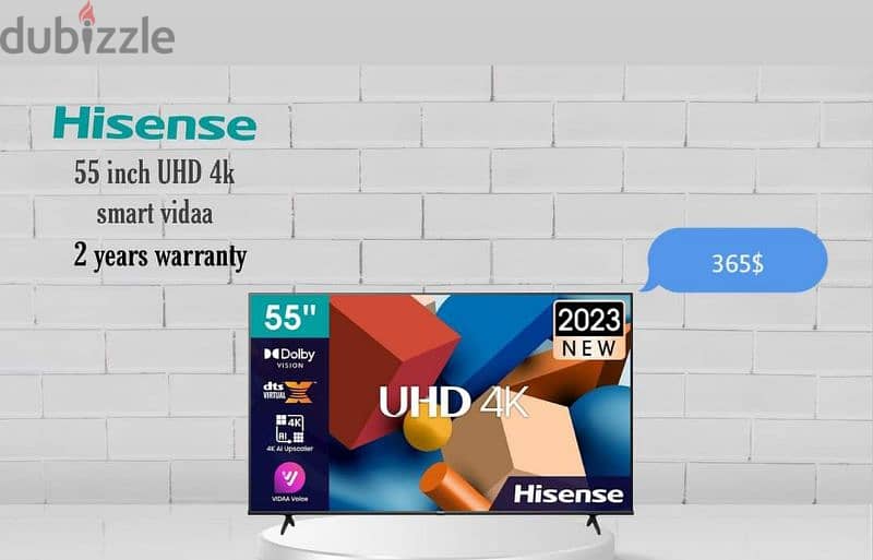 TV hisense 55 58 inch smart 4k 1