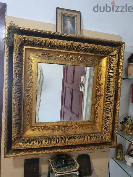 mirror frame decorated with engraving word 0