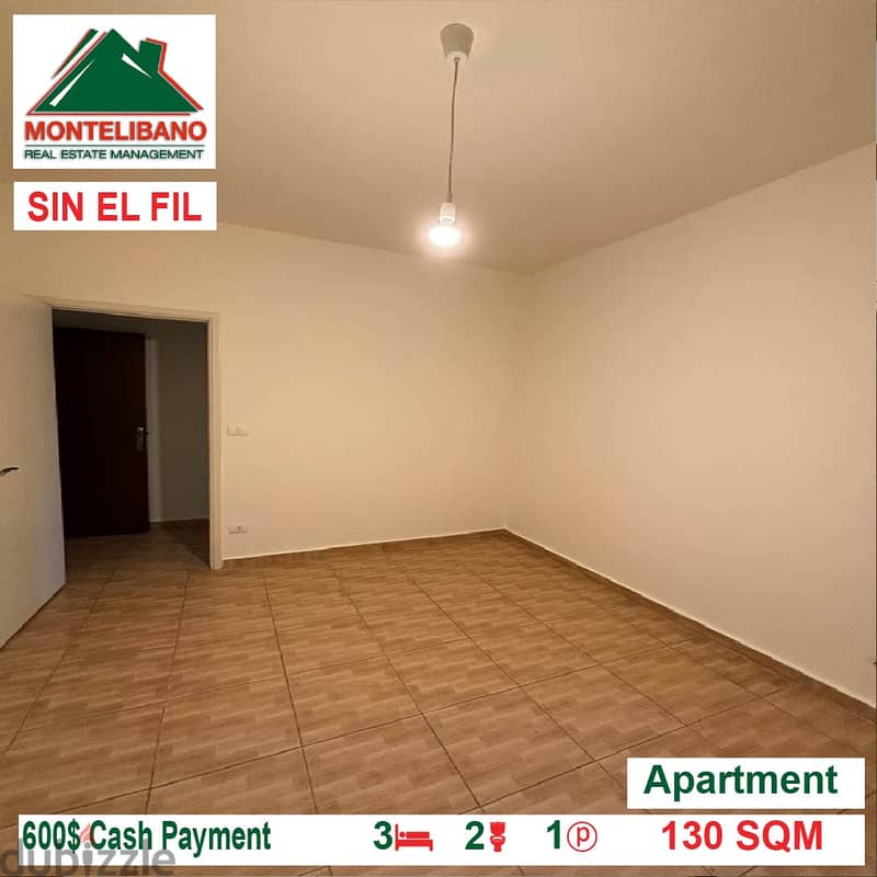 600$!! Apartment for rent located in Sin El Fil 1