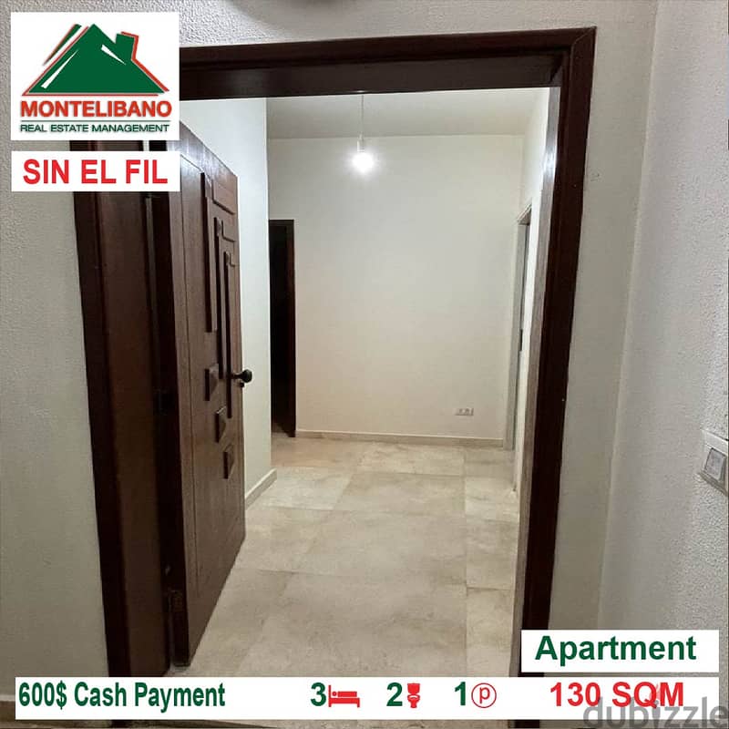 600$!! Apartment for rent located in Sin El Fil 7
