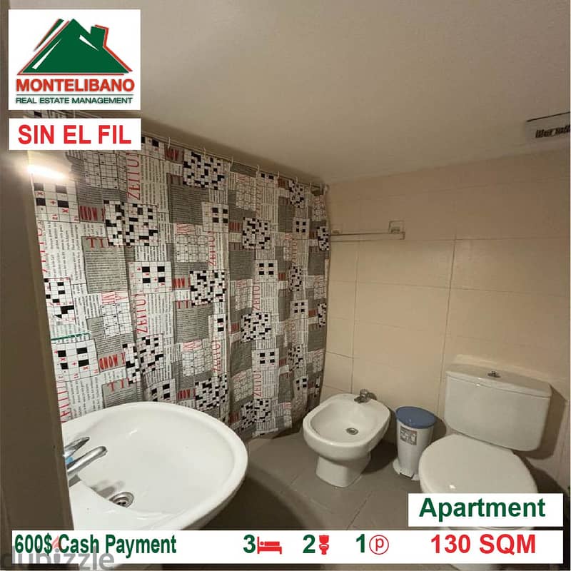 600$!! Apartment for rent located in Sin El Fil 10