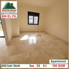 600$!! Apartment for rent located in Sin El Fil