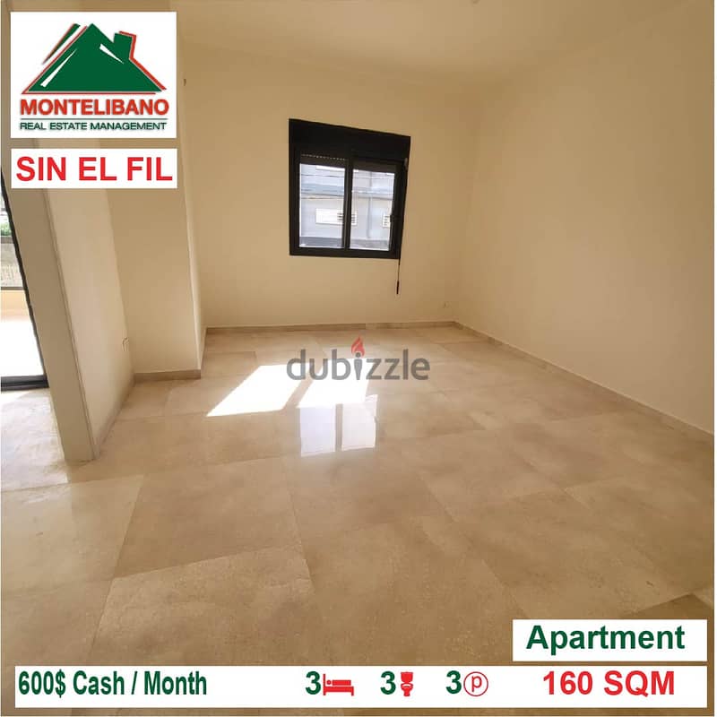 600$!! Apartment for rent located in Sin El Fil 0