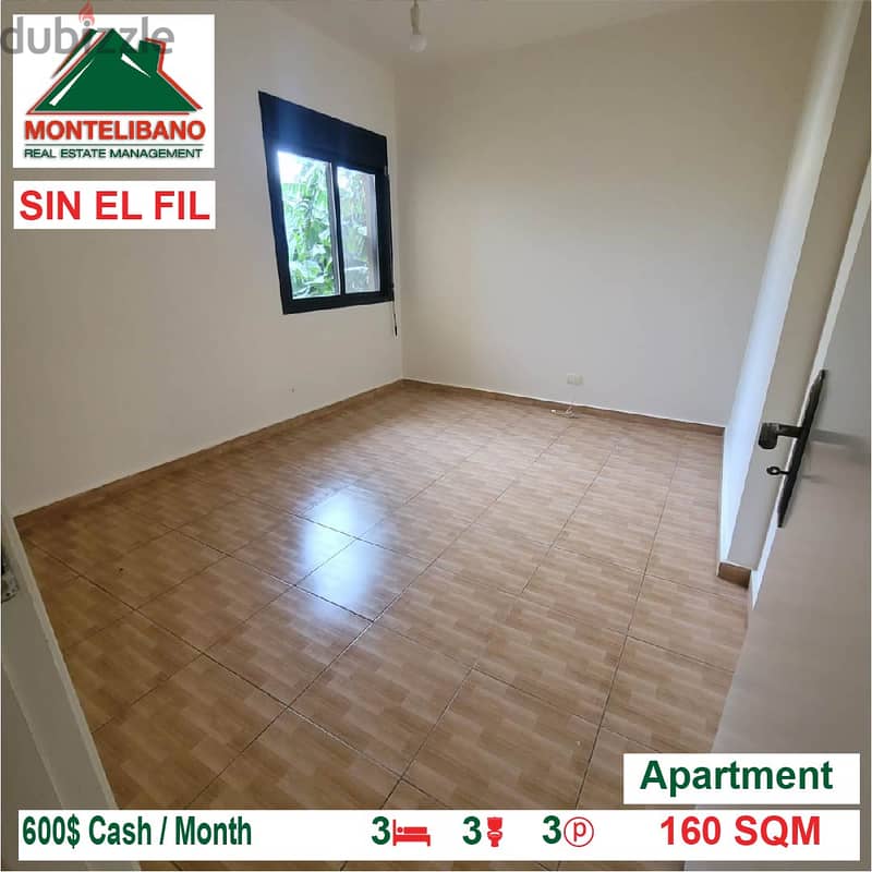 600$!! Apartment for rent located in Sin El Fil 1