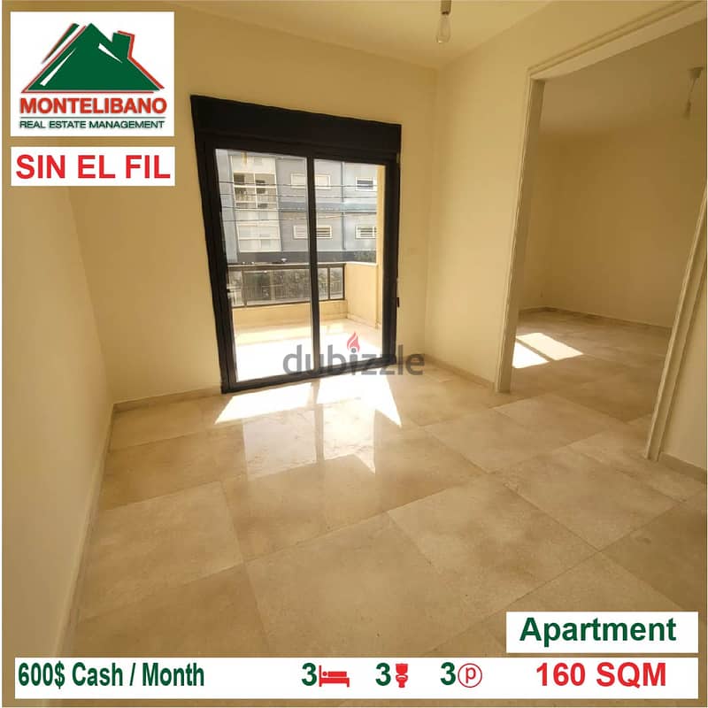 600$!! Apartment for rent located in Sin El Fil 3