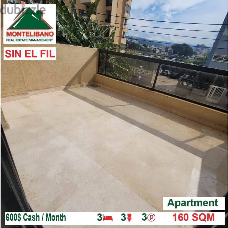600$!! Apartment for rent located in Sin El Fil 5