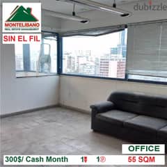 300$/Cash Month!! Office for rent in Sin El Fil! 0