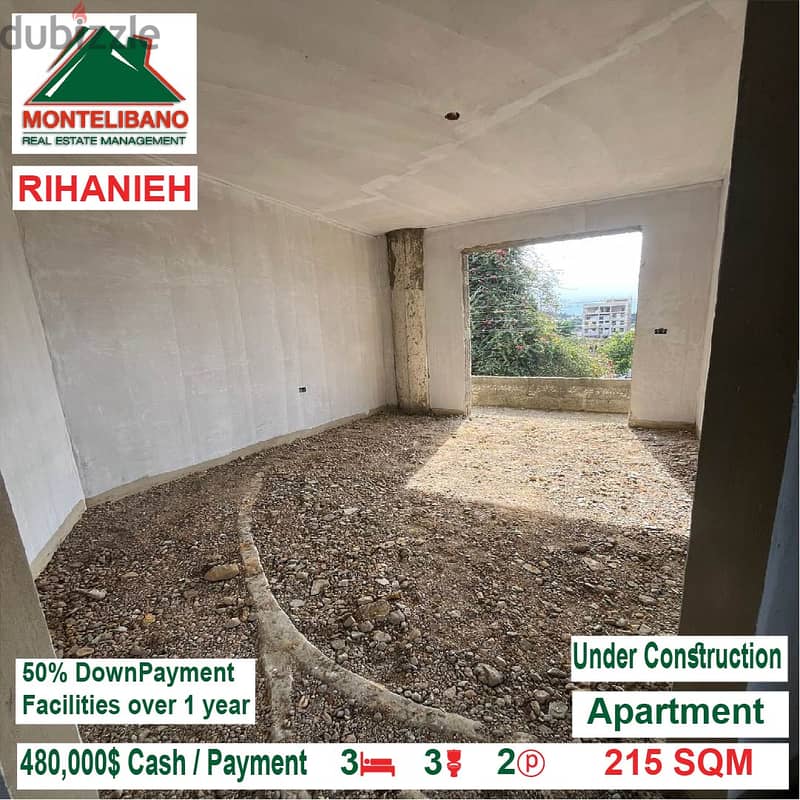 480,000$ Apartment under construction for sale in Rihanieh Baabda 4