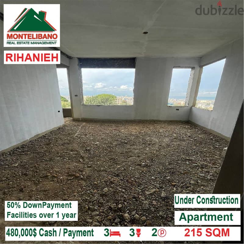 480,000$ Apartment under construction for sale in Rihanieh Baabda 5
