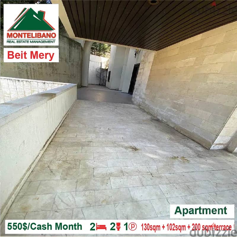 550$/Cash Month!! Apartment for rent in Beit Merry!! 2
