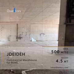 Warehouse for rent in JDEIDEH - 500 MT2 - 4.5 MT Height
