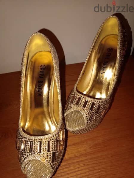 Eva Brown sparkly heels 4