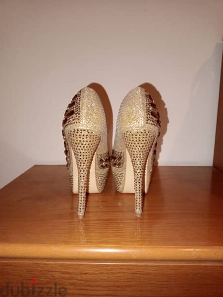 Eva Brown sparkly heels 5