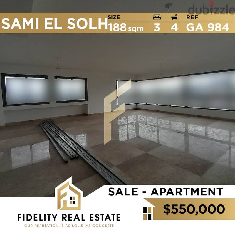 Apartment for sale in Sami el solh GA984 0
