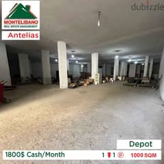 1800$Cash/Month!!Depot for rent in Antelias!! 0