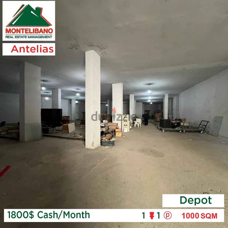 1800$Cash/Month!!Depot for rent in Antelias!! 1