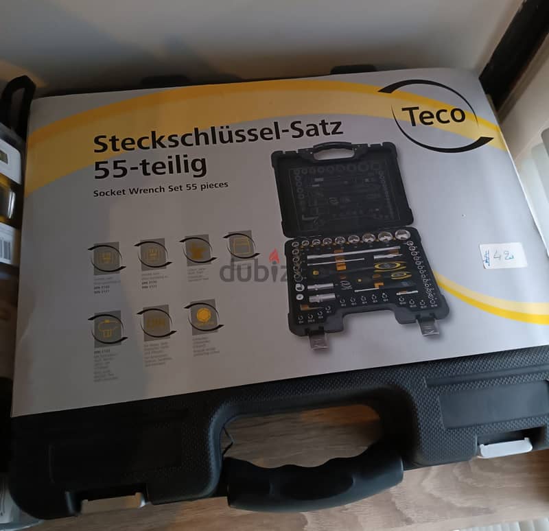 TECO - Socket wrench set 1/4" + 1/2" 55 pieces  طقم مفتاح ربط 1/4" + 1 2