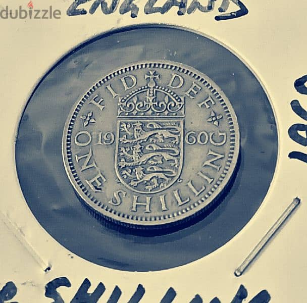 1960 England one shilling Queen Elizabeth II 2