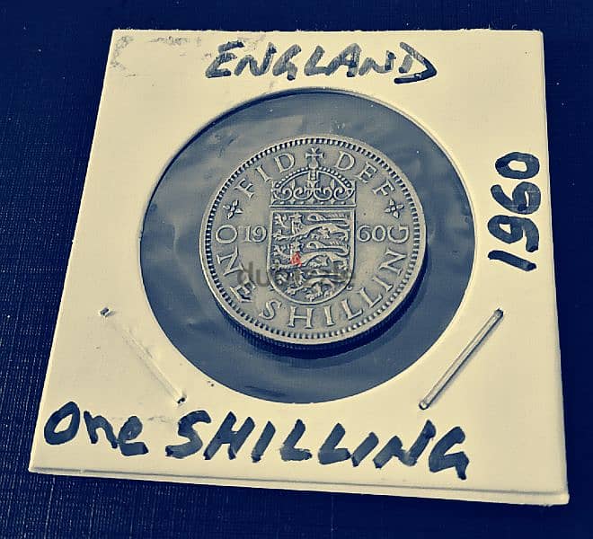 1960 England one shilling Queen Elizabeth II 3