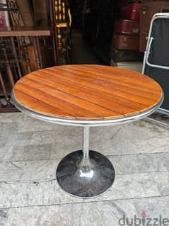vintage table 1970s chromeطاولة مبرومة انتيك موديل رائع كروم و خشب