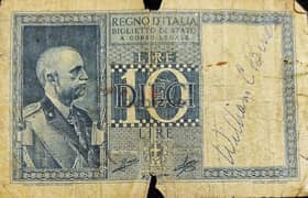 Italian old banknote
