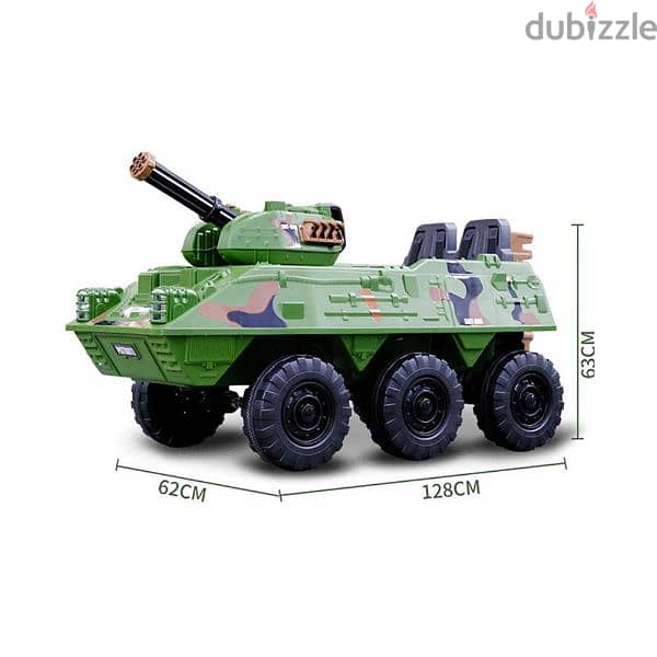 Children Four Wheel 12V7AH Off Road Army Tank Armor Car 1