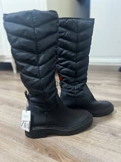 ZARA Boots Size 39 Black —-ORIGINAL NEW