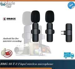 BMG S8-T-2Wireless mic for Android for live interview recording,Tiktok