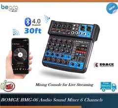BOMGE 6 Channel Audio Sound Mixer,Live Streaming, Karaoke & Tiktok