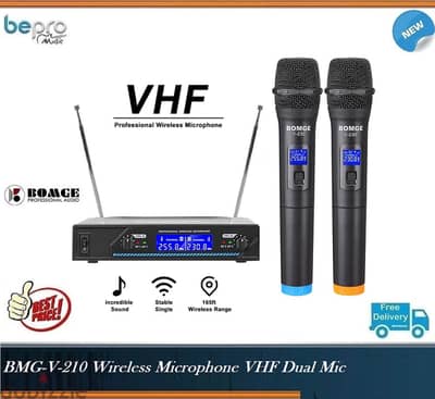 BMG V210 Wireless Microphone System,Mic wireless,karaoke mic,wireless