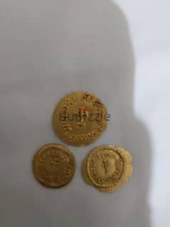 Ancient Byzantine Gold 3 coins set for Focus year 602 AD 0