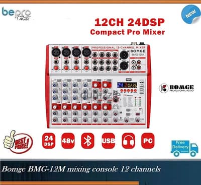 BMG-12M Mixer for karaoke,podcast,TikTok, DJ Live Streaming, YouTube