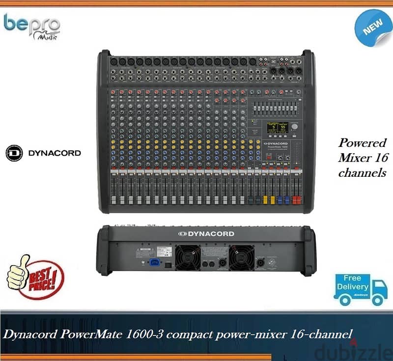 Dynacord PowerMate 1600-3 compact power‑mixer 16‑channels, Pro Mixer 0