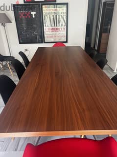 Dining Table, Midj Design, Veneered Walnut Wood