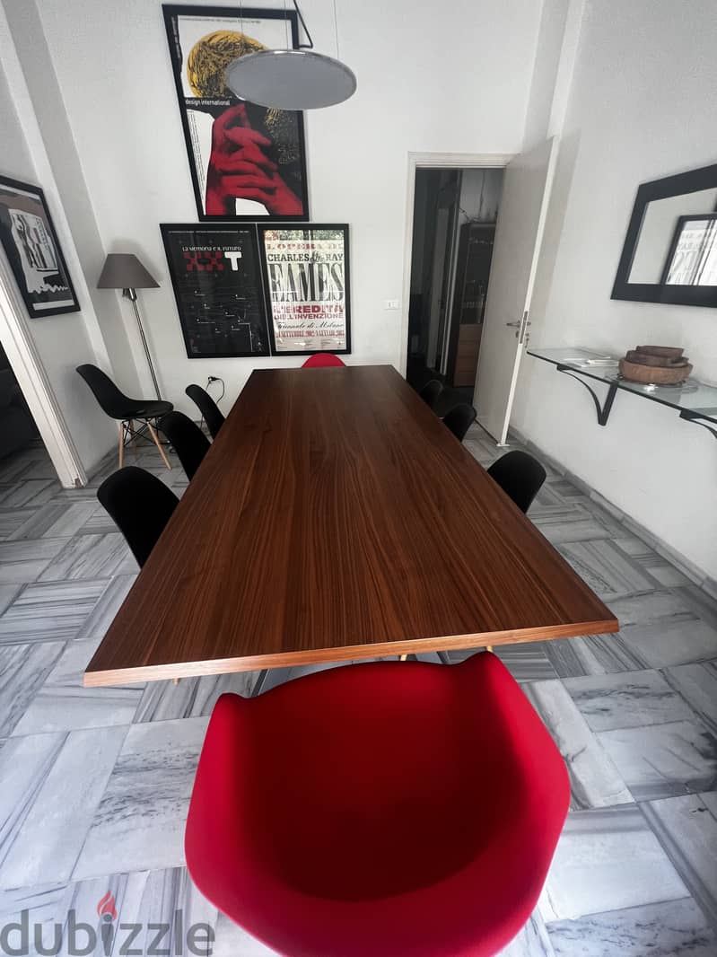 Dining Table, Midj Design, Veneered Walnut Wood 1