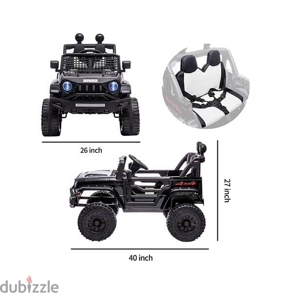 Children x2 6V4AH Battery Operated Ride on Jeep 1