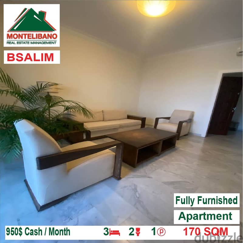 950$!! A fully furnished apartment for rent in Bsalim !!! 1