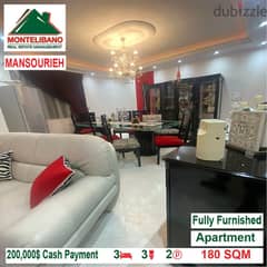 200,000$!! Fully Furnished apartment for sale located in Mansourieh