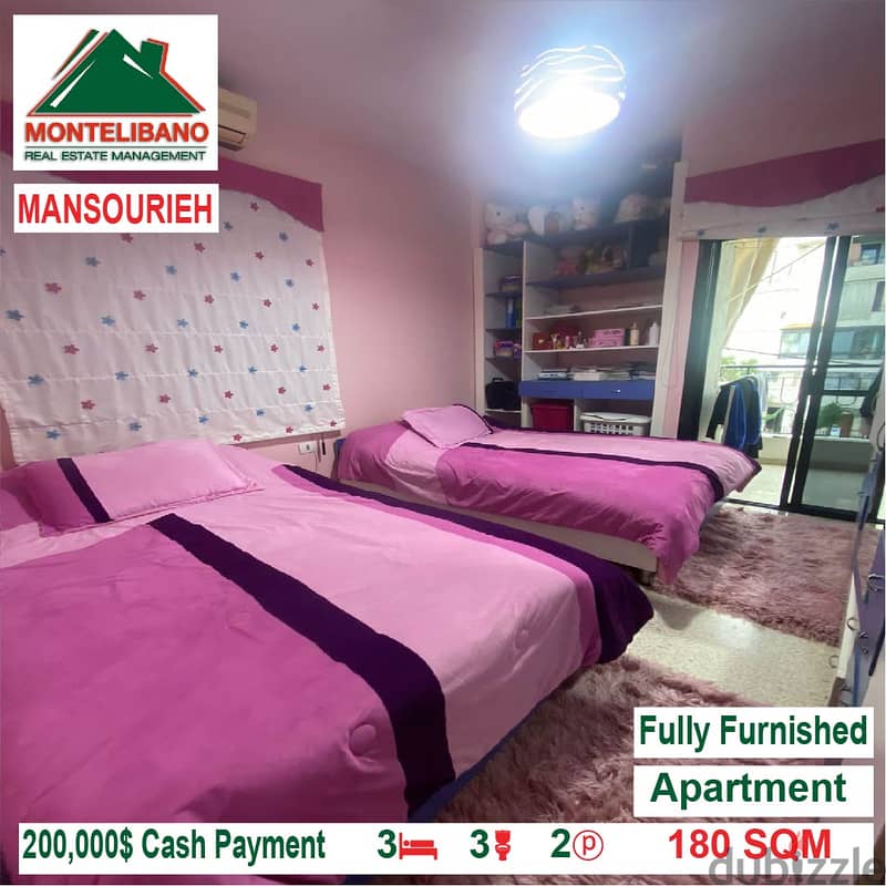 200,000$!! Fully Furnished apartment for sale located in Mansourieh 5