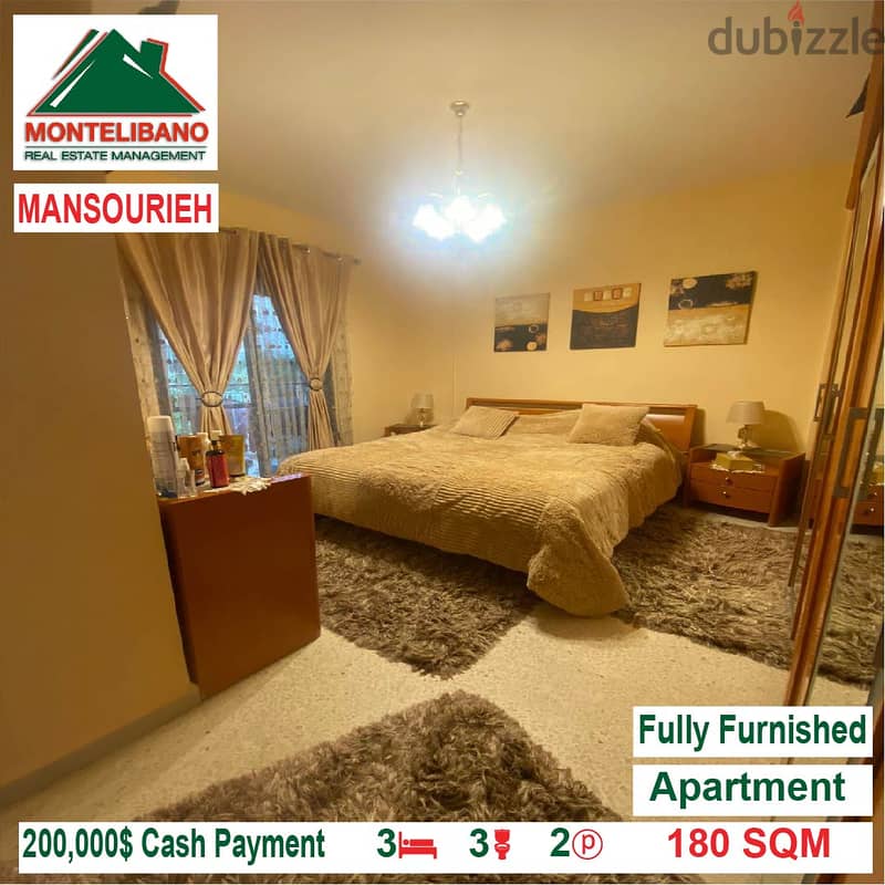 200,000$!! Fully Furnished apartment for sale located in Mansourieh 6