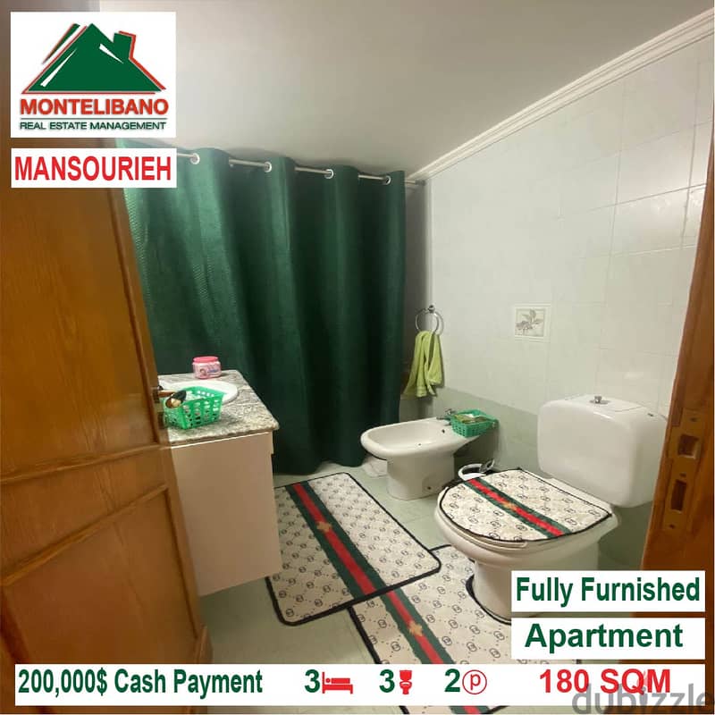 200,000$!! Fully Furnished apartment for sale located in Mansourieh 7