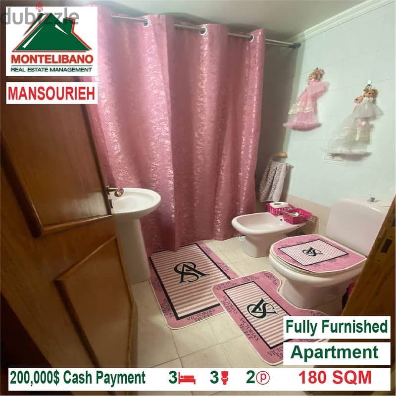 200,000$!! Fully Furnished apartment for sale located in Mansourieh 8