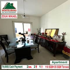 79,000$ Cash Payment!! Apartment for sale in Zouk Mikael!!