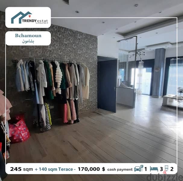 luxury apartment for sale in bchamoun شقة للبيع في بشامون فخمة مع تراس 5